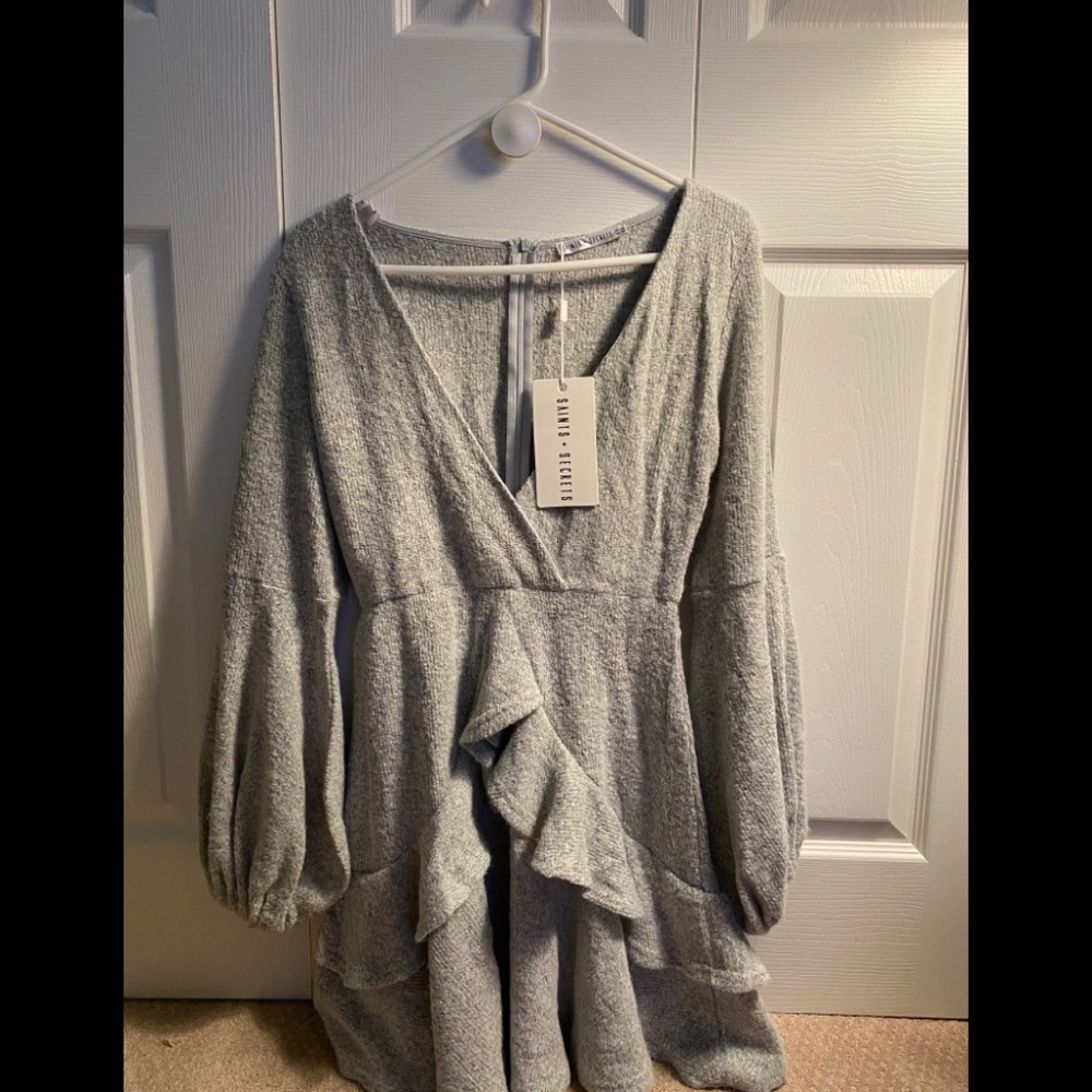 saints secrets sweater dress grey